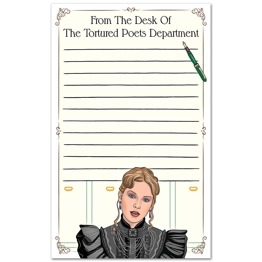 Taylor Swift From The Desk Of Tortured Poets Department List Notepad | 50 Tear-off Sheets Stationery Pad