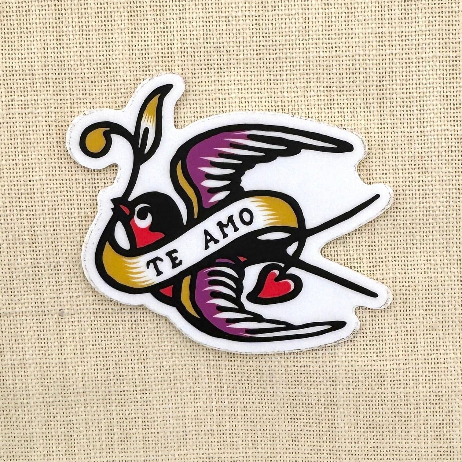 Te Amo Flying Bird Sticker | I Love You in Spanish Decal | 3" x 2"