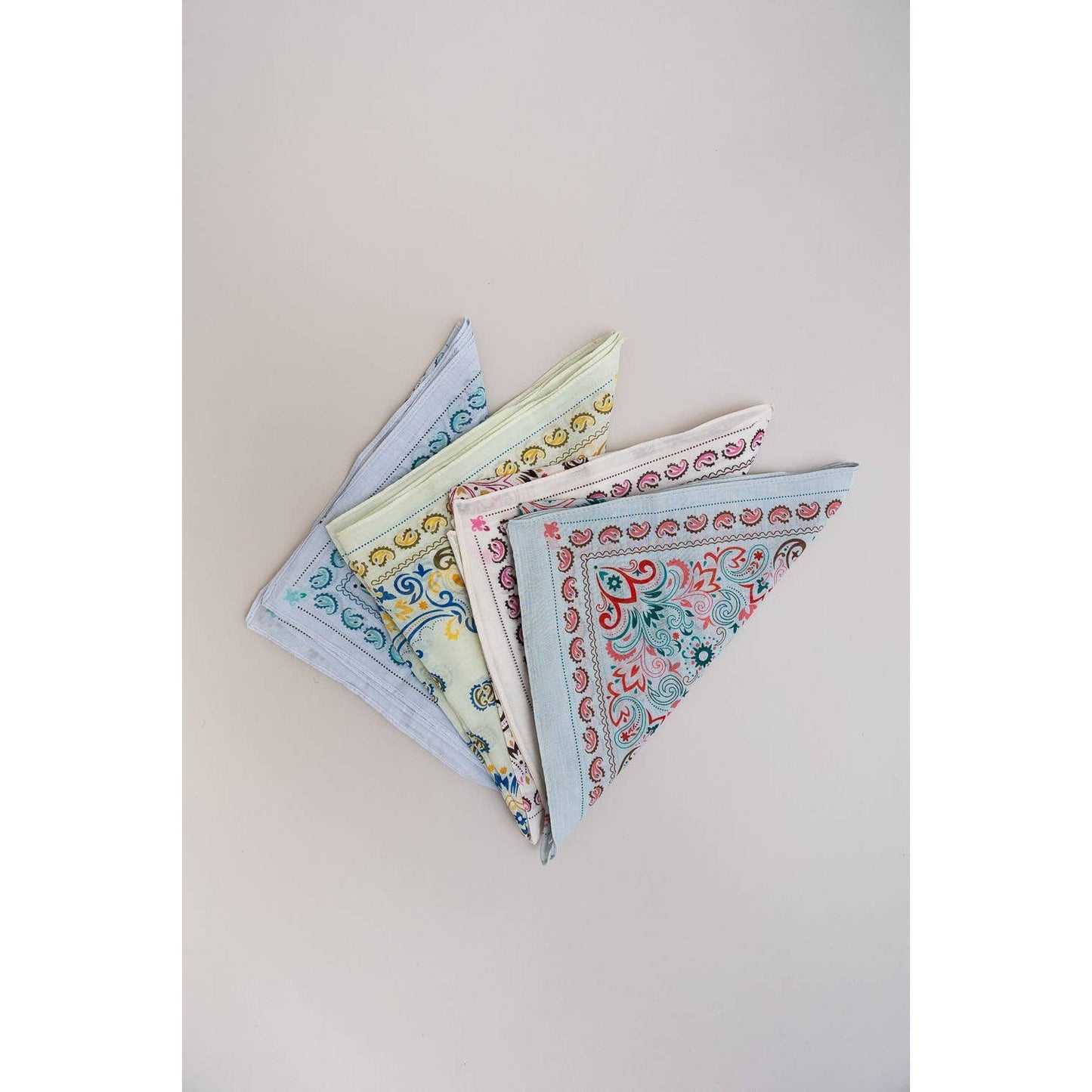 Teal Vintage Colorful Paisley Bandana | Scarf Handkerchief Necktie