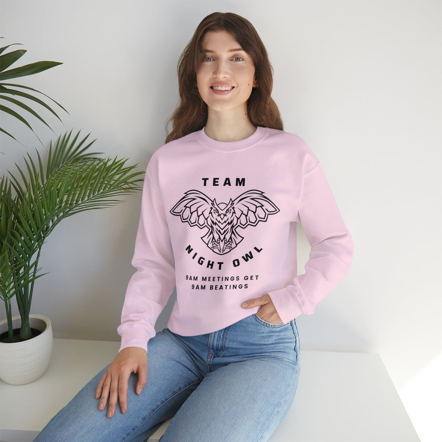 Team Night Owl Unisex Heavy Blend™ Crewneck Sweatshirt Sizes SM-5XL | Plus Size Available