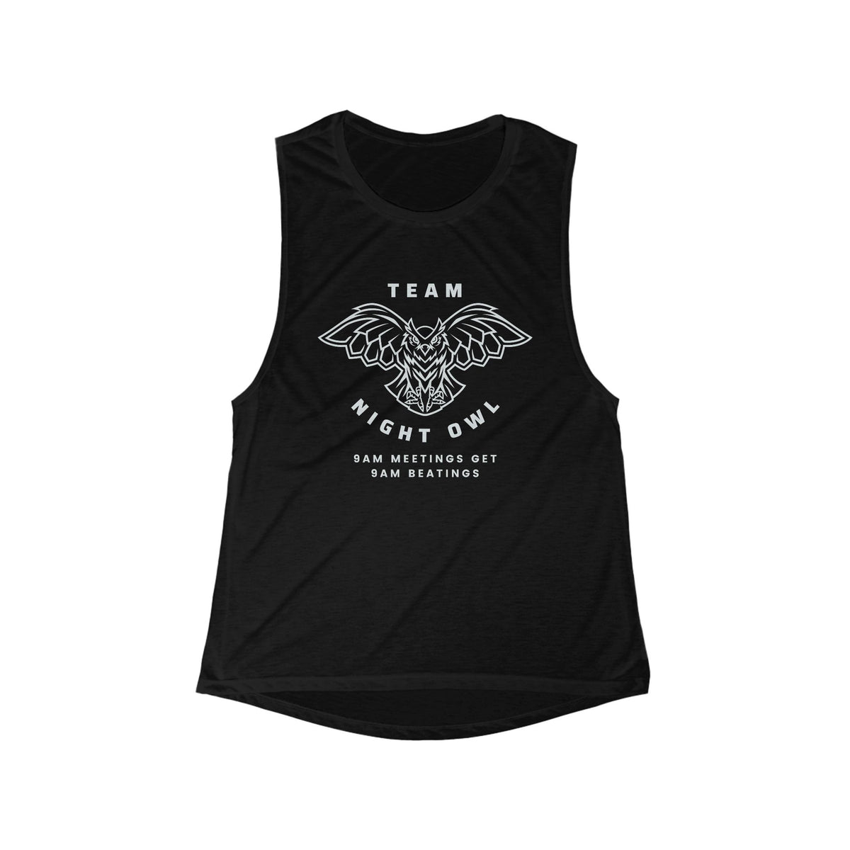 Team Night Owl Women's Flowy Scoop Muscle Tank [SM-2XL]