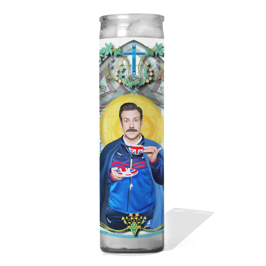 Ted Lasso Celebrity Prayer Candle | White Wax Votive Candle Light