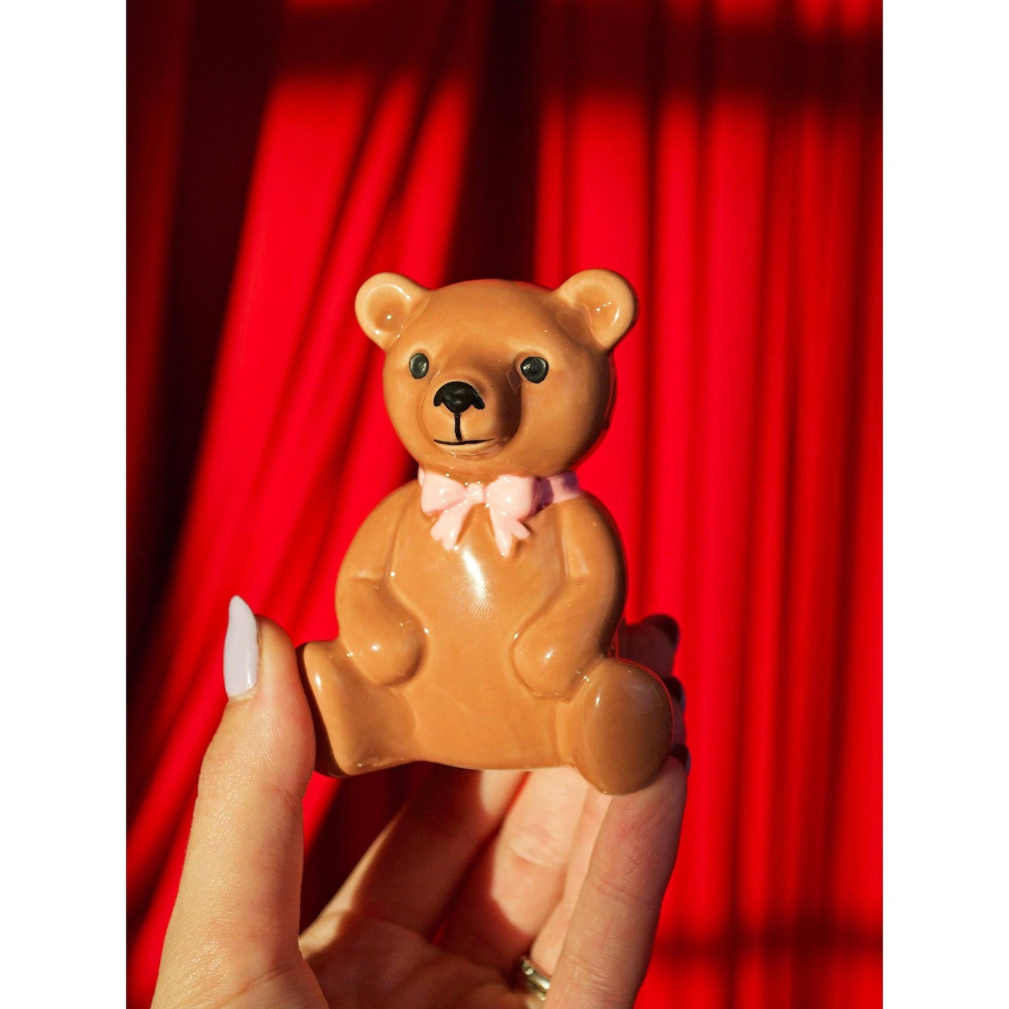 Teddy Bear Match Striker | Ceramic Bear Match Holder & Striker | Cute Vintage Style Matchstick Decor