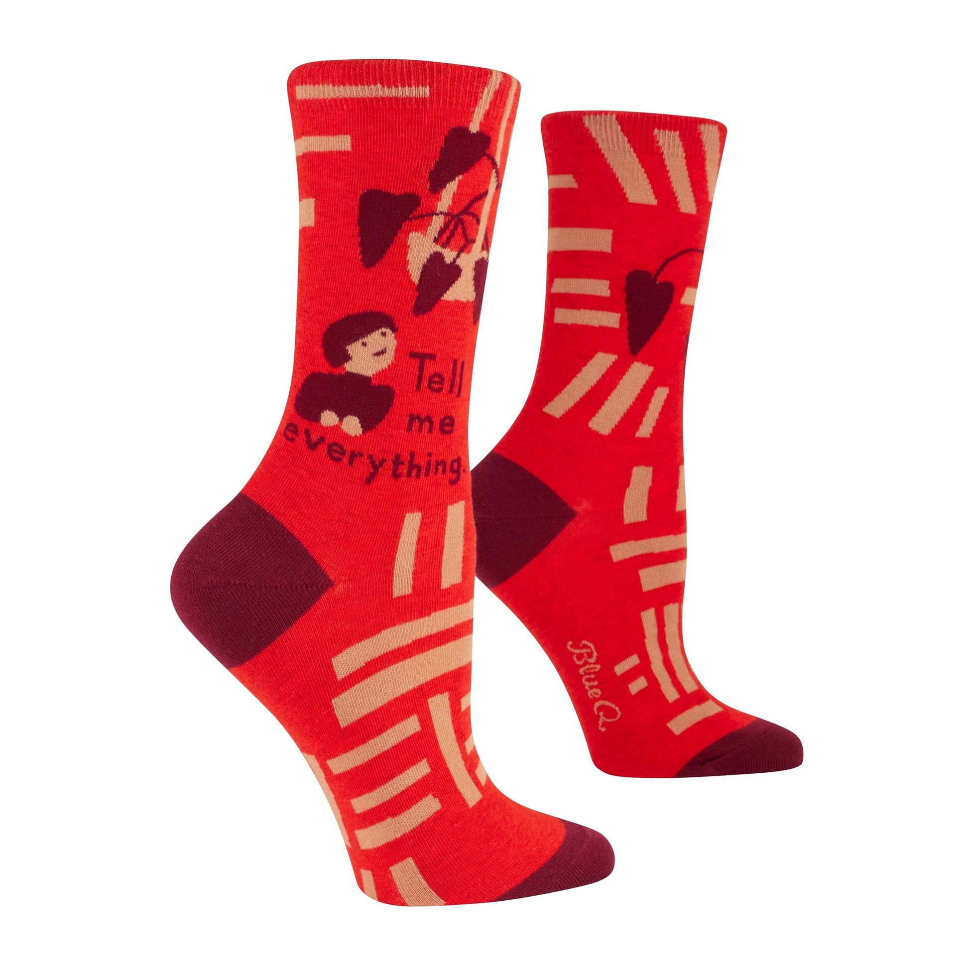 Tell Me Everything Women's Crew Socks | Novelty Funny Socks | BlueQ at GetBullish