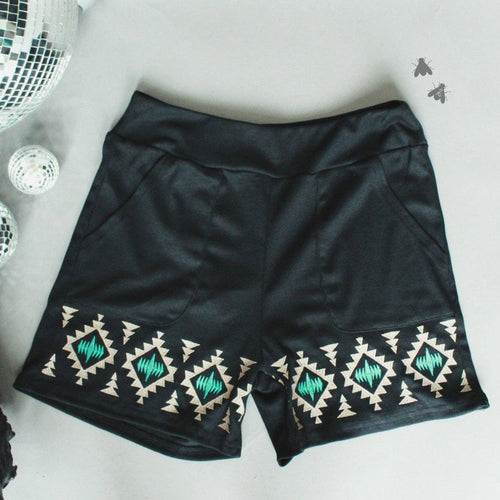 Tequila Shots Shorts in Midnight Black | [Size Options M-3X]