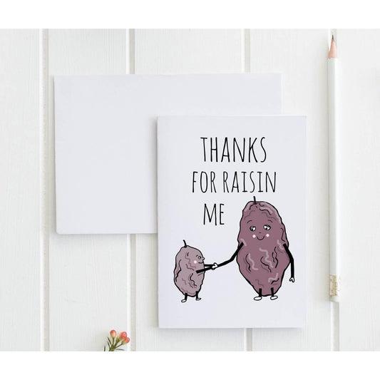 Thanks For Raisin Me Greeting Card | Funny Thank You Card-Moonlight Makers-The Bullish Store