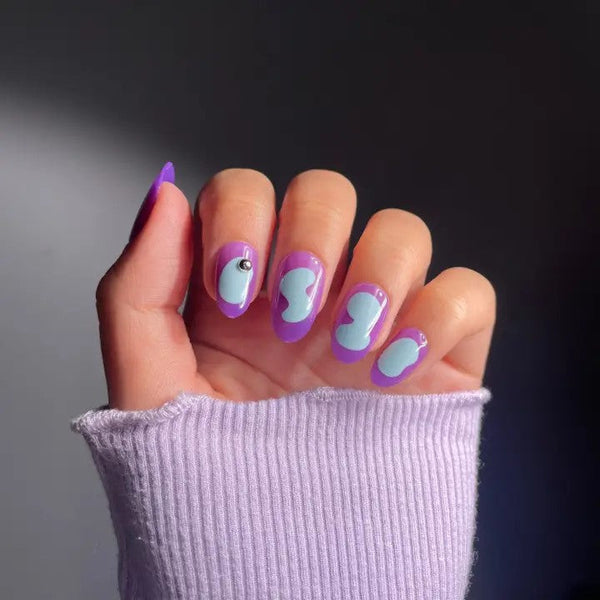 That's My Jam Buffi Charmed Press-On Nails in Purple & Light Blue  The  Bullish Store