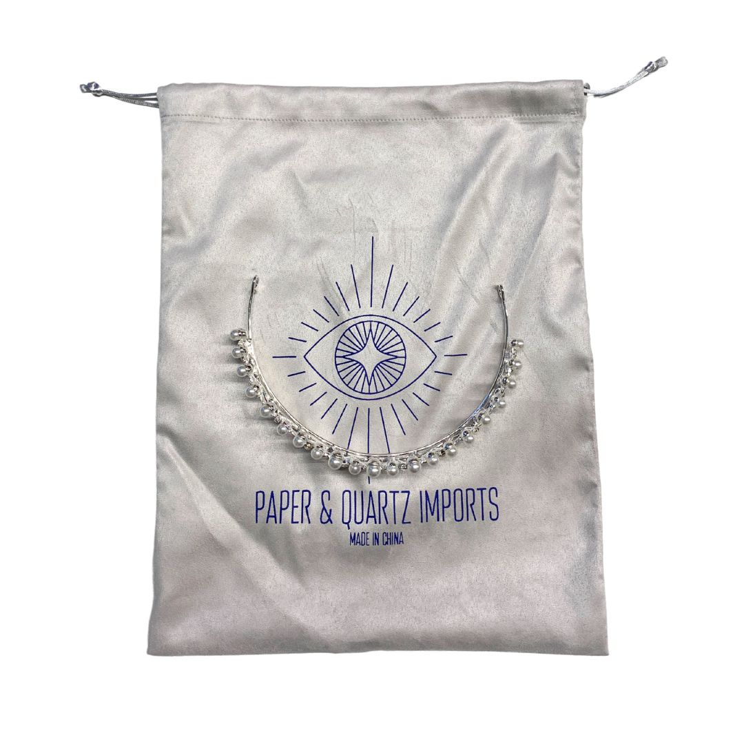 The Age of Pearls Crown Tiara in Silver | Royalty Crown Party or Bridal Hair Accessory