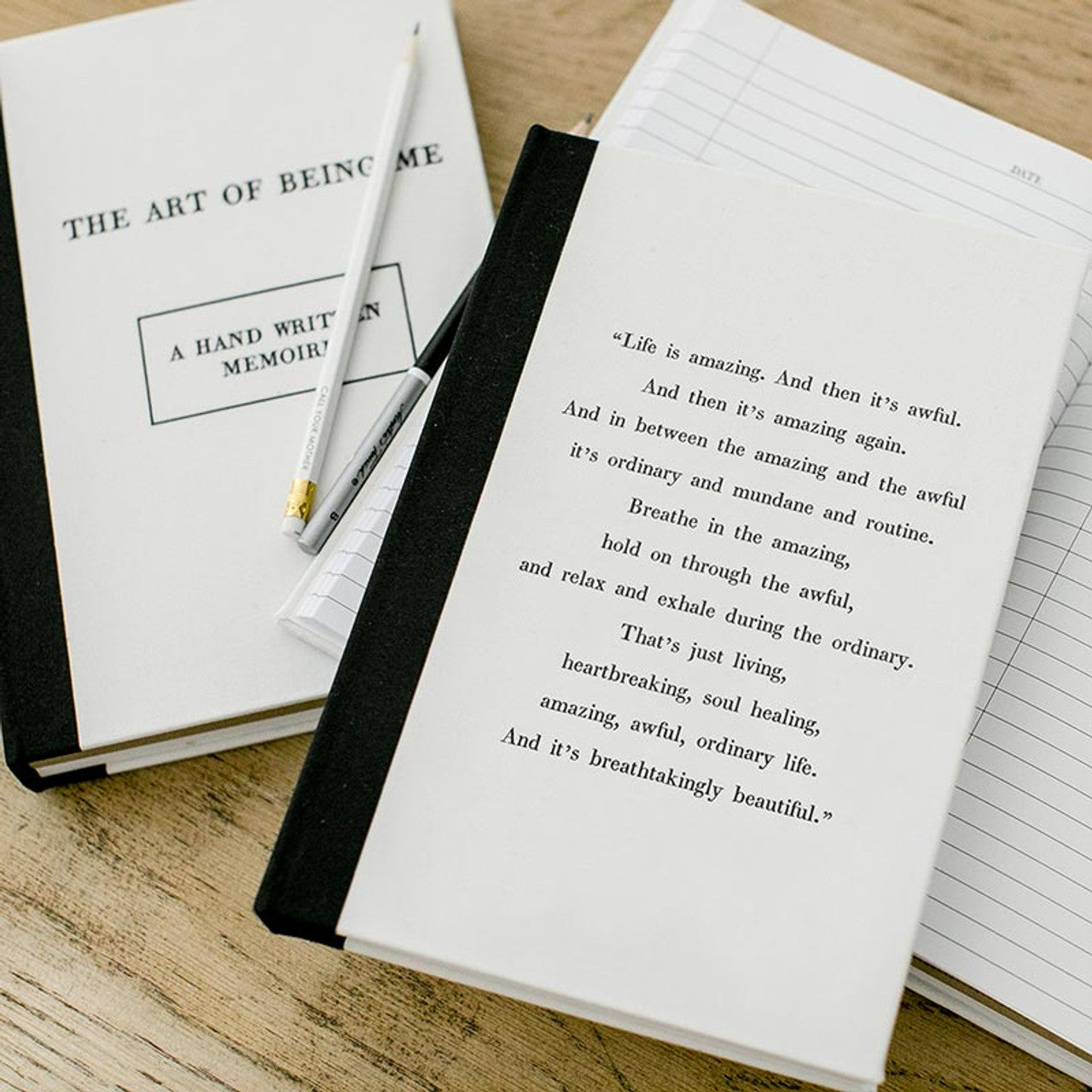 The Art of Being Me Journal | Linen Covered Combination Notebook and Sketchbook | 7" x 10" H