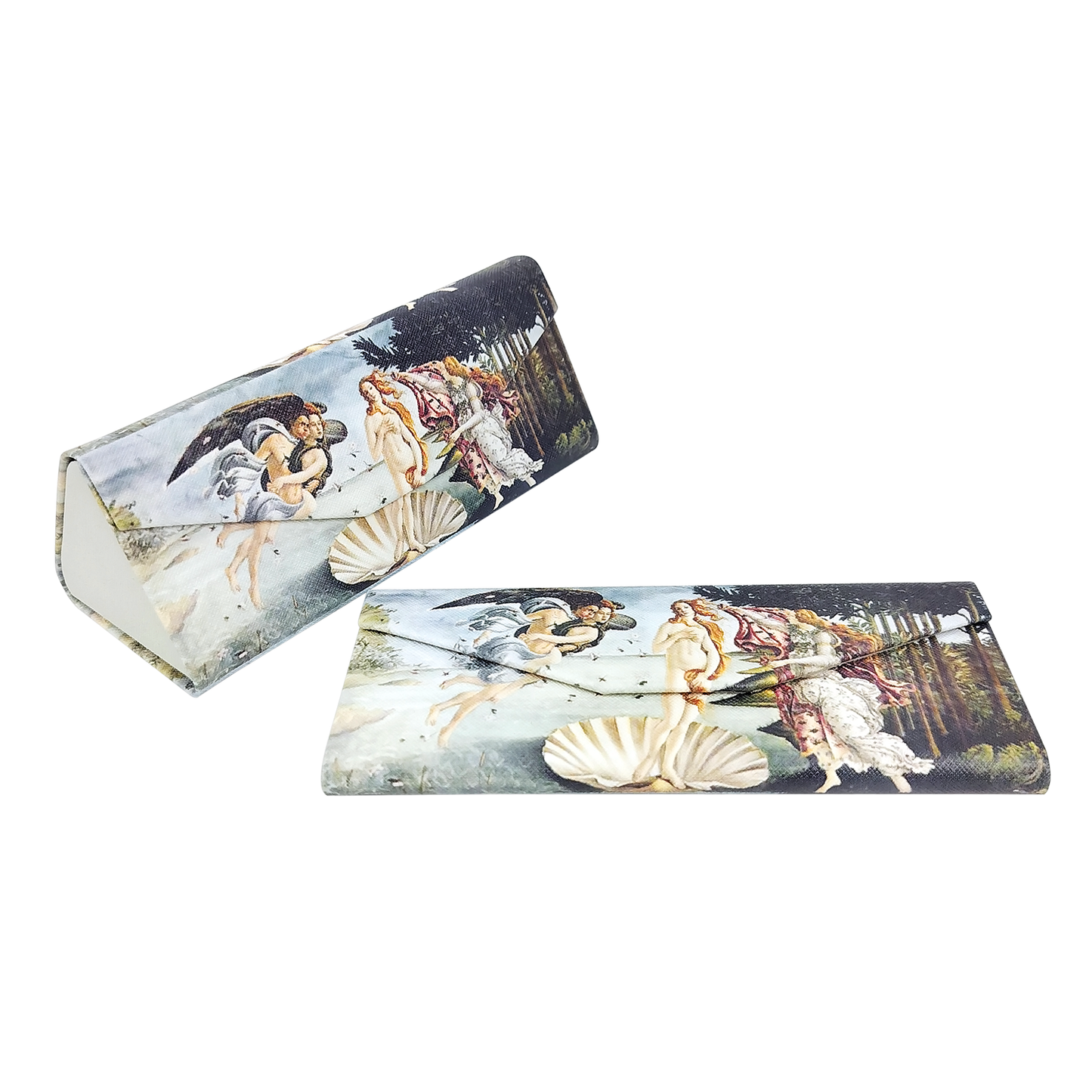 Folding eyeglass case with classical painting design