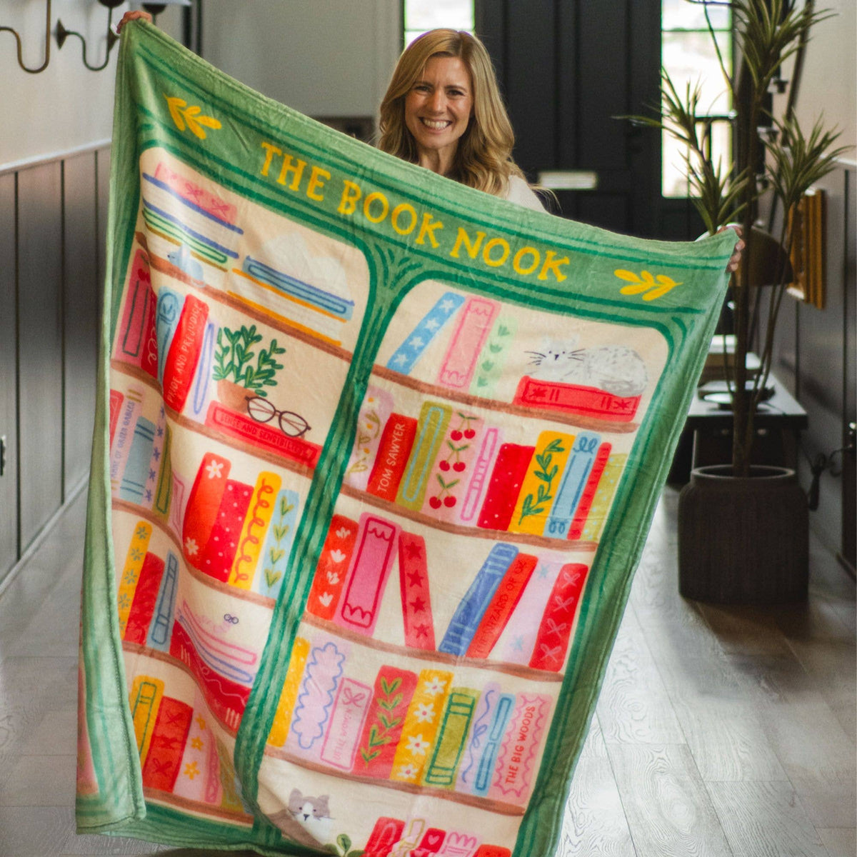 The Book Nook Reading Lover Fleece Throw Blanket | 50" x 60"