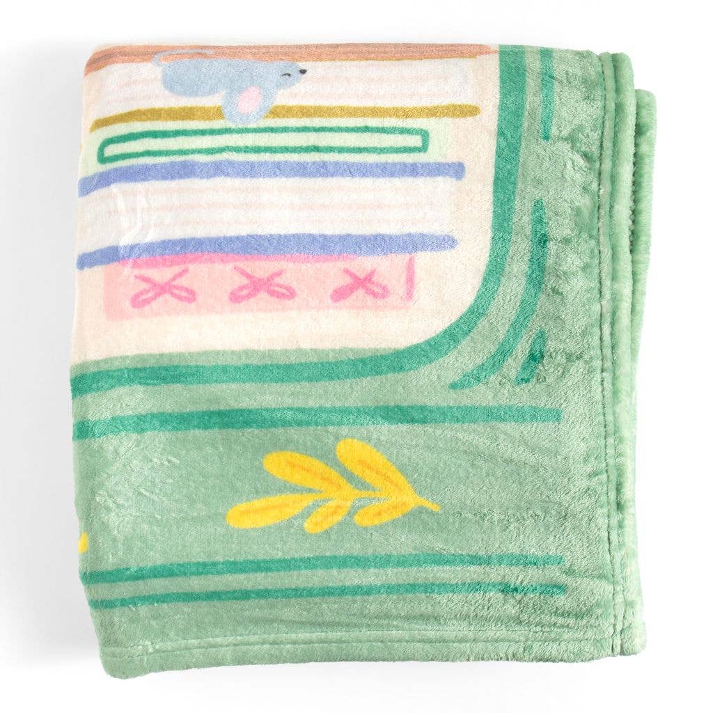 The Book Nook Reading Lover Fleece Throw Blanket | 50" x 60"