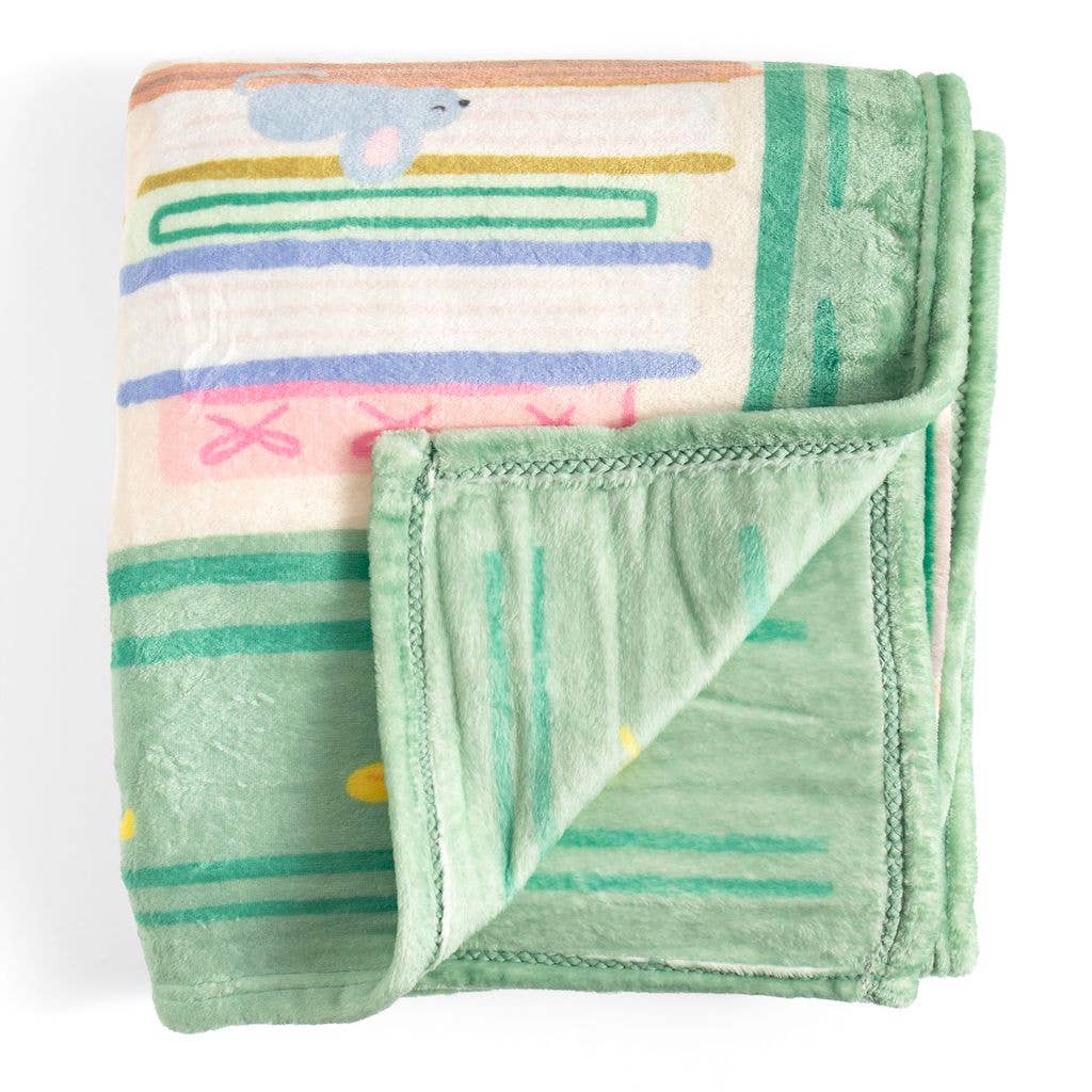 The Book Nook Reading Lover Fleece Throw Blanket | 50" x 60"