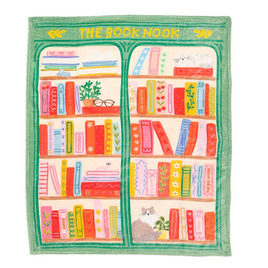 The Book Nook Reading Lover Fleece Throw Blanket | 50" x 60"-Pippi Post-The Bullish Store