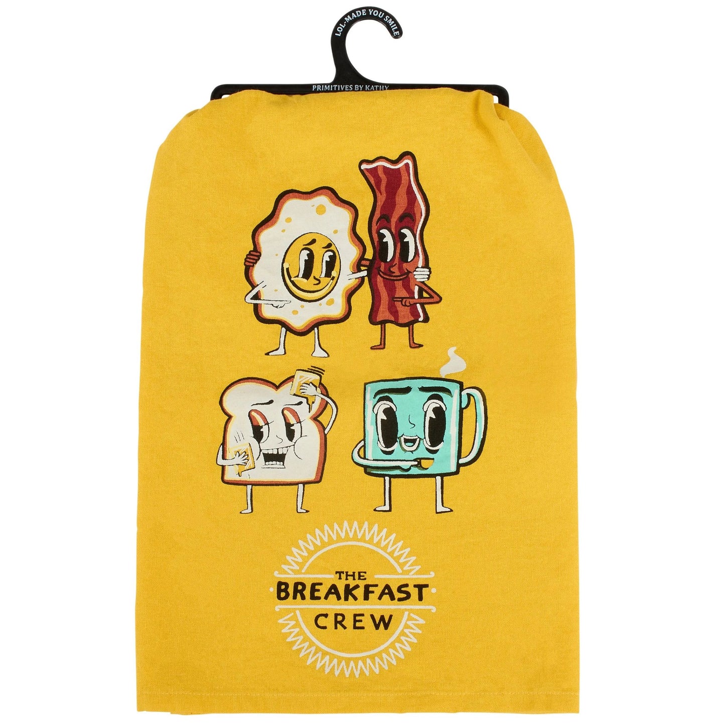 The Breakfast Crew Kitchen Towel | Funny Farmhouse Dish Towel | Cotton Kitchen Decor Gift
