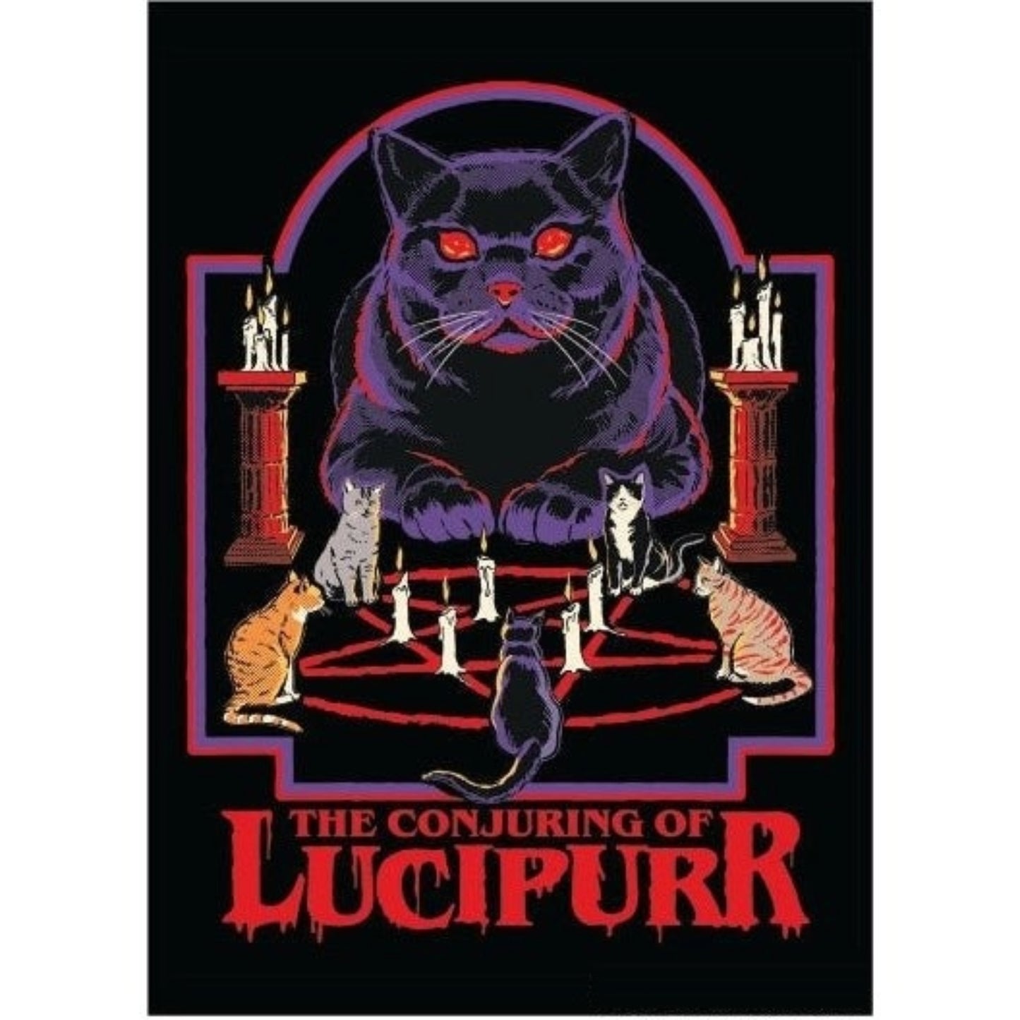The Conjuring of Lucipurr Magnet | '80s Children's Book Style Satirical Art by Steven Rhodes | 2.5" X 3.5"-Ephemera-The Bullish Store