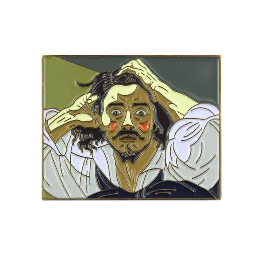 The Desperate Man Enamel Pin | Gustave Courbet Inspired Art Soft Lapel Pin | 1.3" x 1.6"