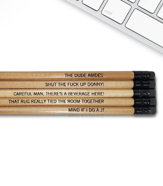 The Dude Quote Pencils | Unsharpened Wooden Pencils With Wordings | 8“ x 2.5"