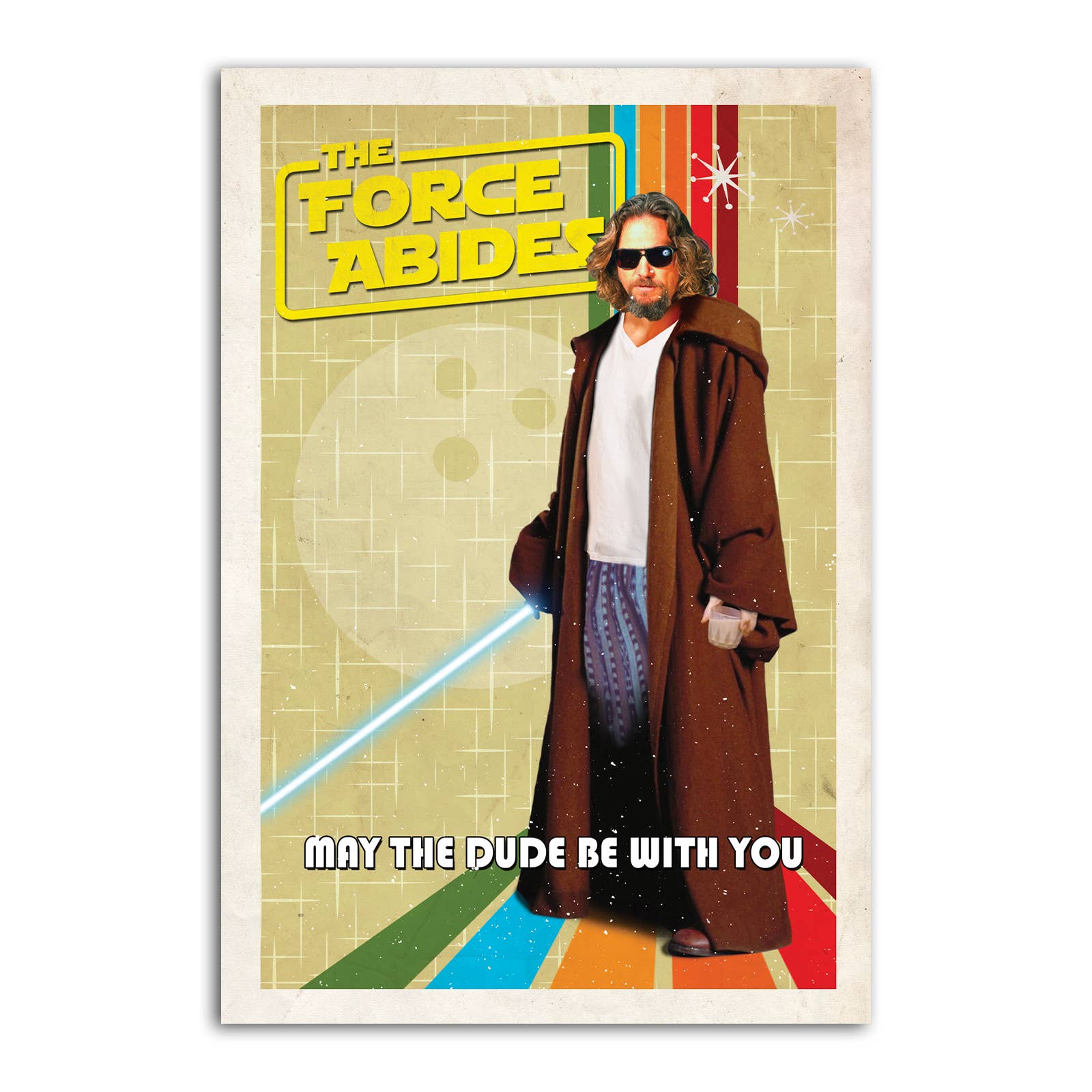 The Force Abides - May The Dude Be With You Funny Refrigerator Magnet | Rectangular Magnetic Surface Decor | 2" x 3"