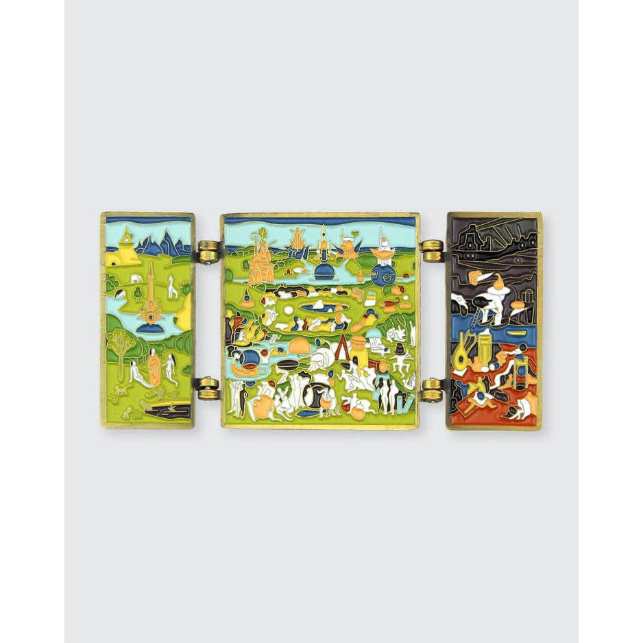 The Garden of Earthly Delights Extra Large Statement Enamel Pin | Double Hinged Soft Lapel Pin