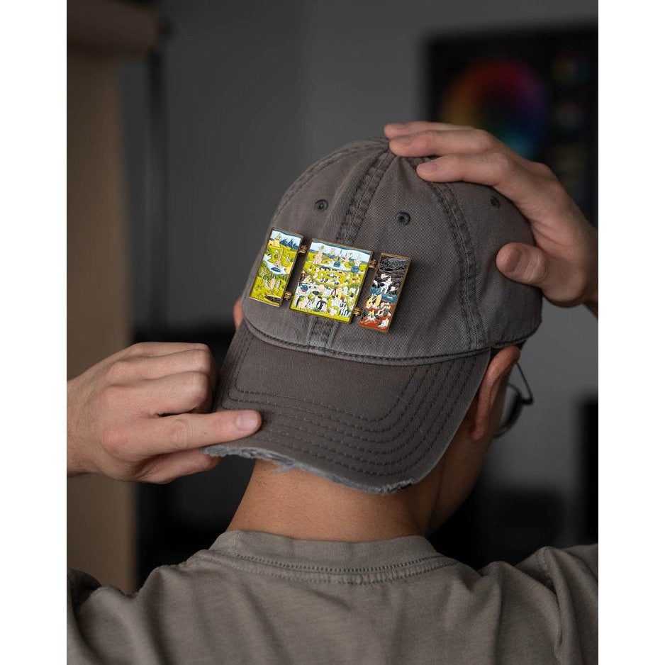 The Garden of Earthly Delights Extra Large Statement Enamel Pin | Double Hinged Soft Lapel Pin