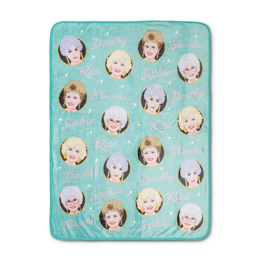 The Golden Girls Character Faces Fleece Throw Blanket | 45" x 60"