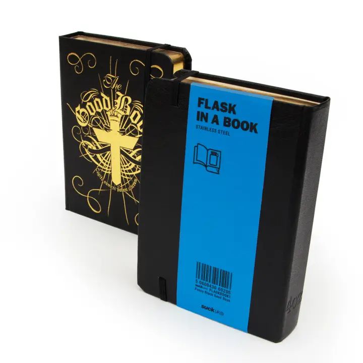 The Good Book Hip Flask in A Bible | Stainless Steel Leak Proof Whiskey Liquor Flask | 4oz