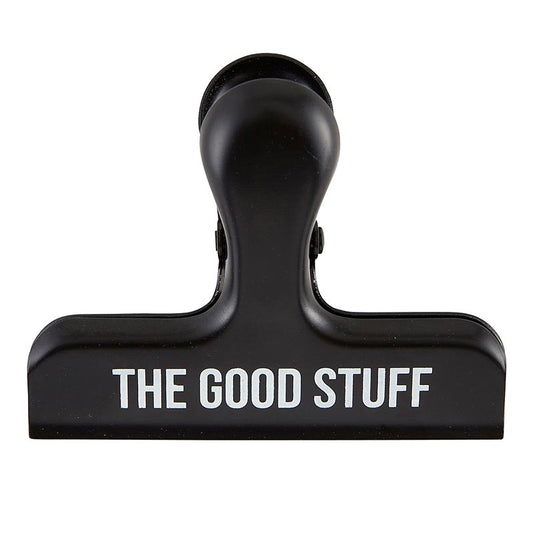 The Good Stuff Coffee Clip | Stainless Steel Matte Black Clamp | 3" x 2.5"