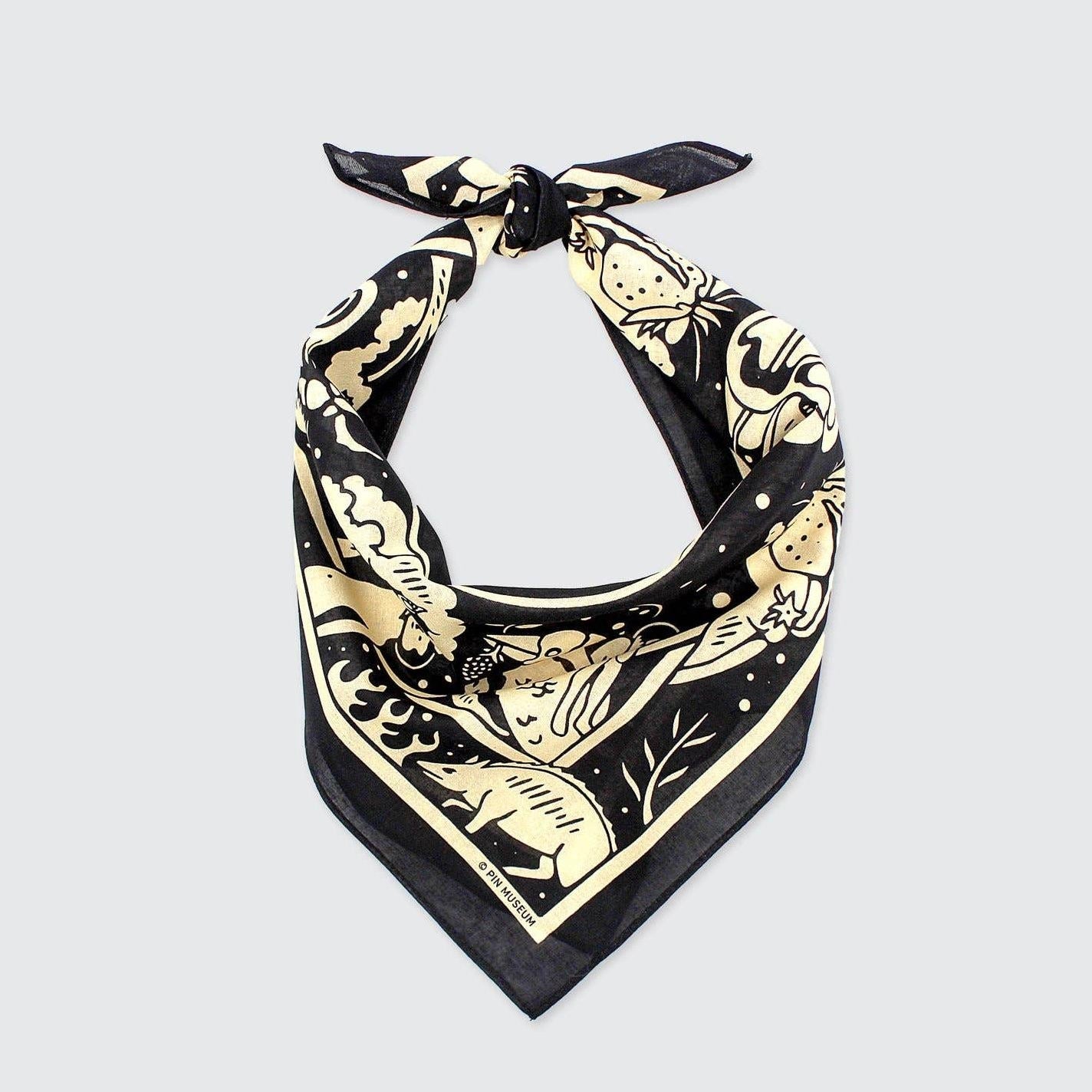 The Hieronymous Bosch Inspired Bandana | Surreal Art Cotton Scarf | 22" x 22"