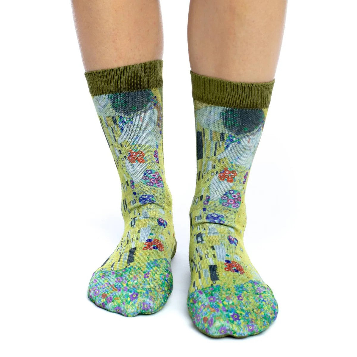 The Kiss Art Women’s  Crew Socks | Vibrant Gustav Klimt Inspired Design