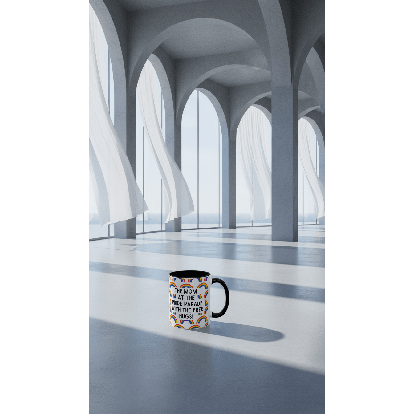 The Mom At The Pride Parade With The Free Hugs Design Accent Coffee Mug 11oz