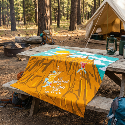 The Mountains Are Calling Cotton Full Color Dish Towel
