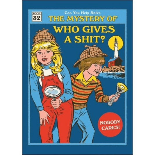 The Mystery of Who Gives a Shit? Nobody Cares! Magnet | '80s Children's Book Style Satirical Art Art by Steven Rhodes | 2.5" X 3.5"