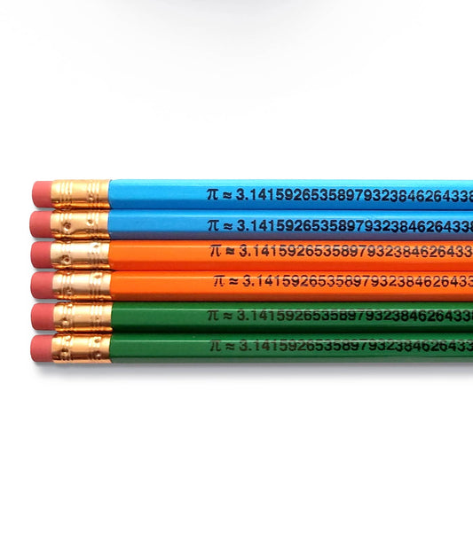 The Number Pi Math Pencils | Unsharpened Wooden Pencils | 8“ x 2.5"