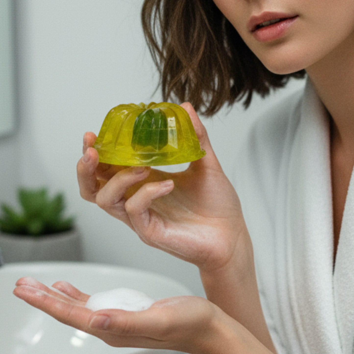 The Office Inspired "Stapler in Gelatin" Mold Soap in Lemon Scent | Jelly Dessert Shaped Funny Soap Gift