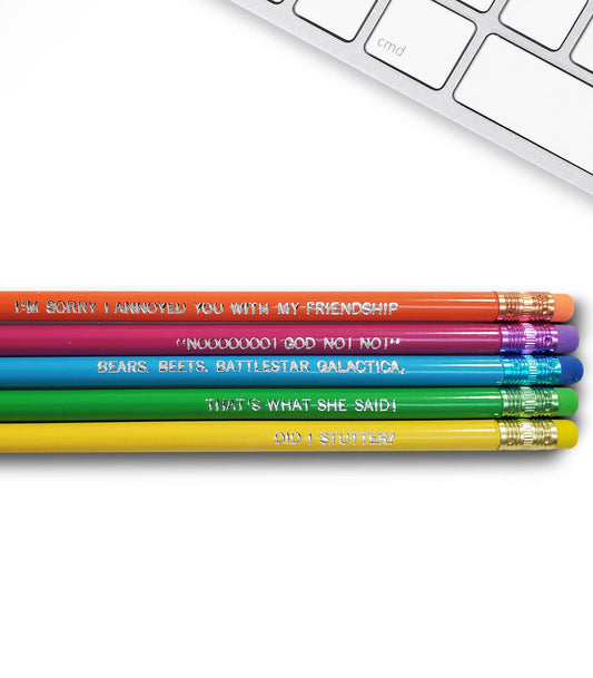 The Office Pencils | Unsharpened Wooden Pencils With Wordings | 8“ x 2.5"