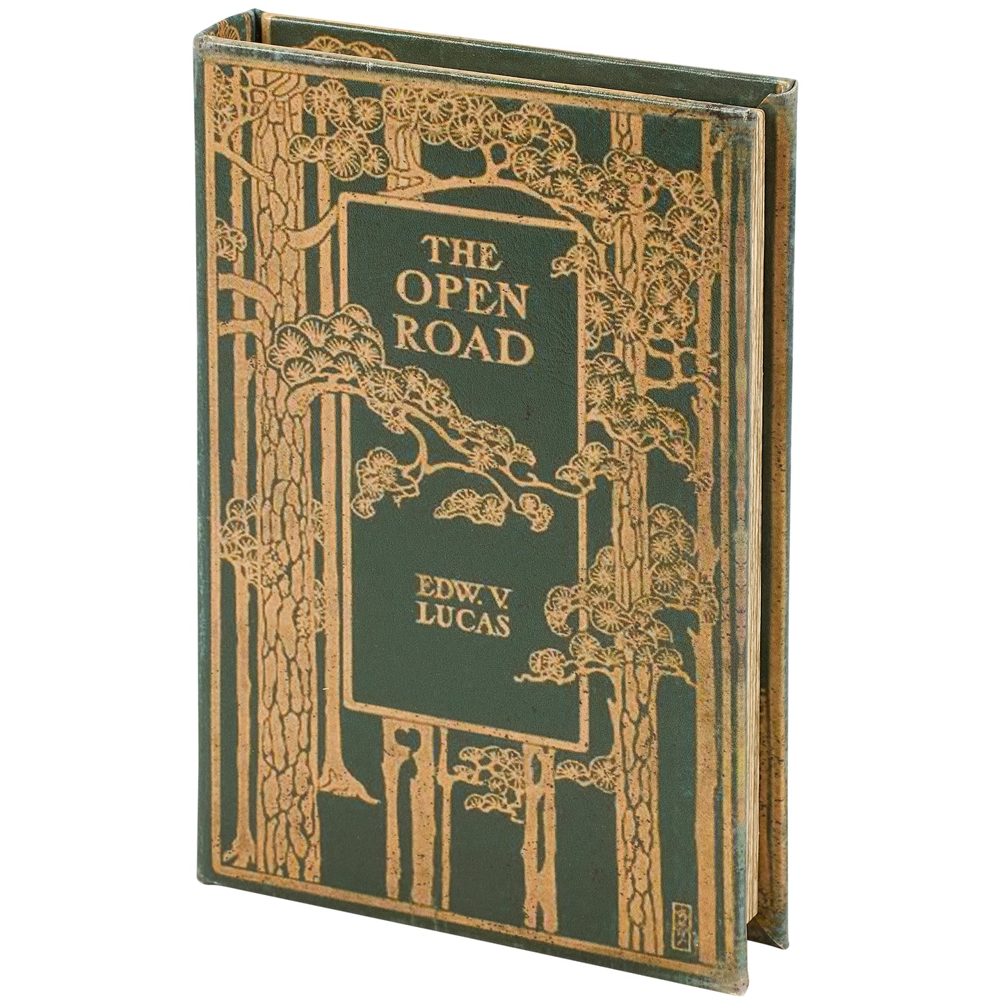 The Open Road Vintage Book Box | Trees Book Shaped Storage Stash Trinket Box