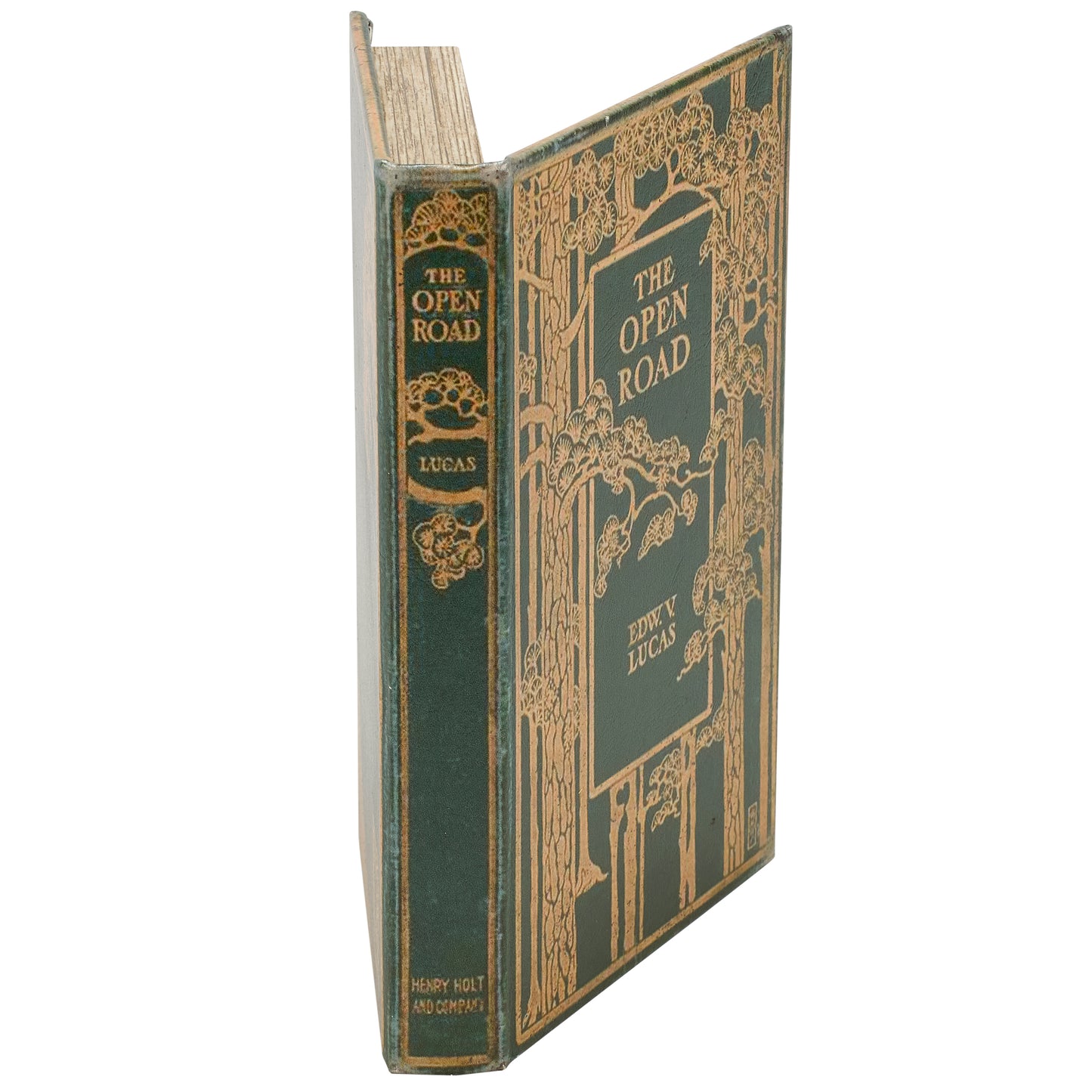 The Open Road Vintage Book Box | Trees Book Shaped Storage Stash Trinket Box