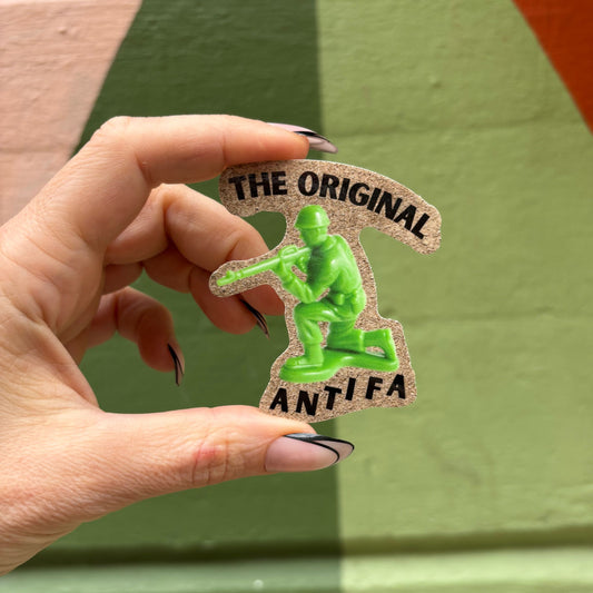 The Original Antifa WWII Army Man Sticker | Vinyl Die Cut Decal