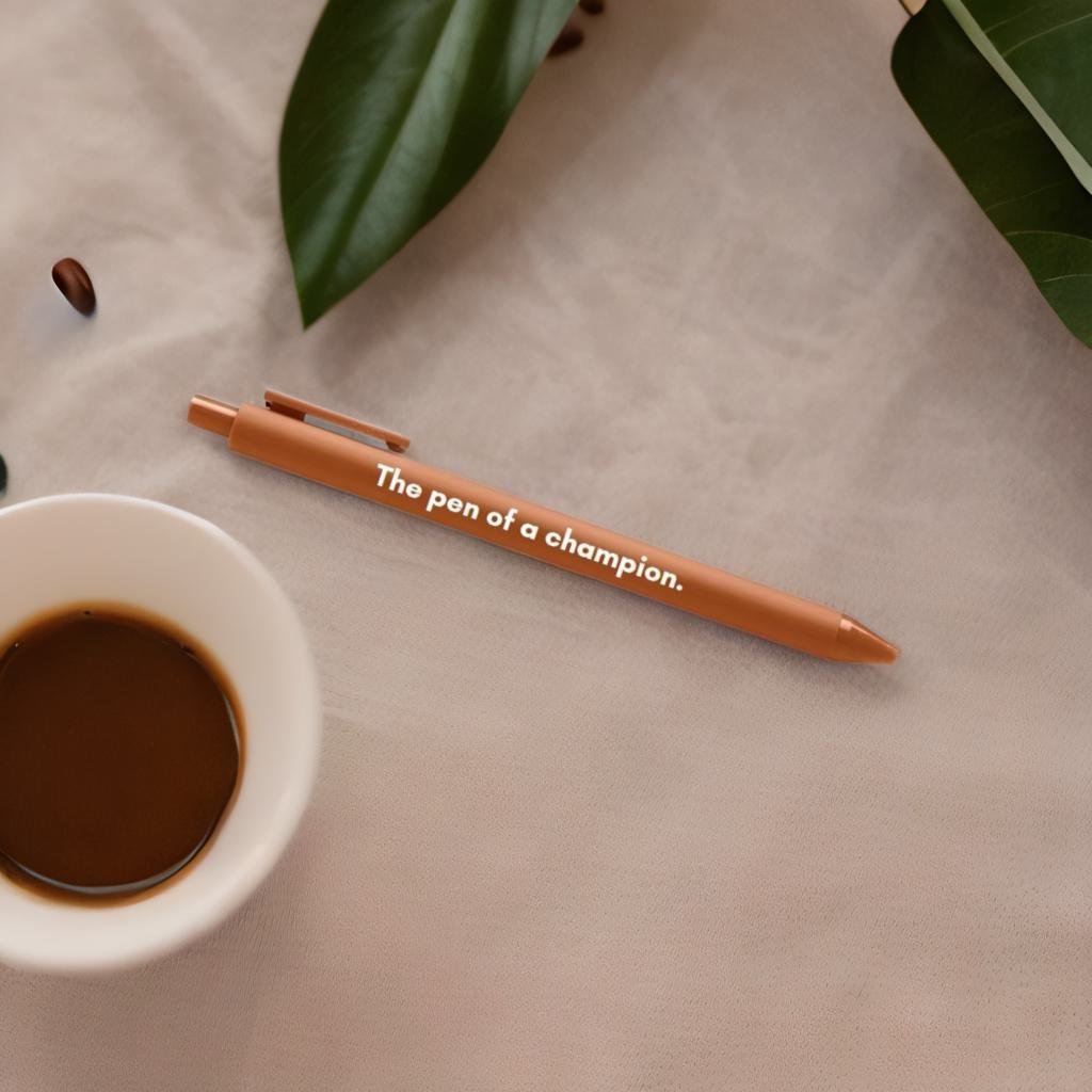 The Pen Of A Champion Pen 🏆 | Gel Click Pen in Caramel