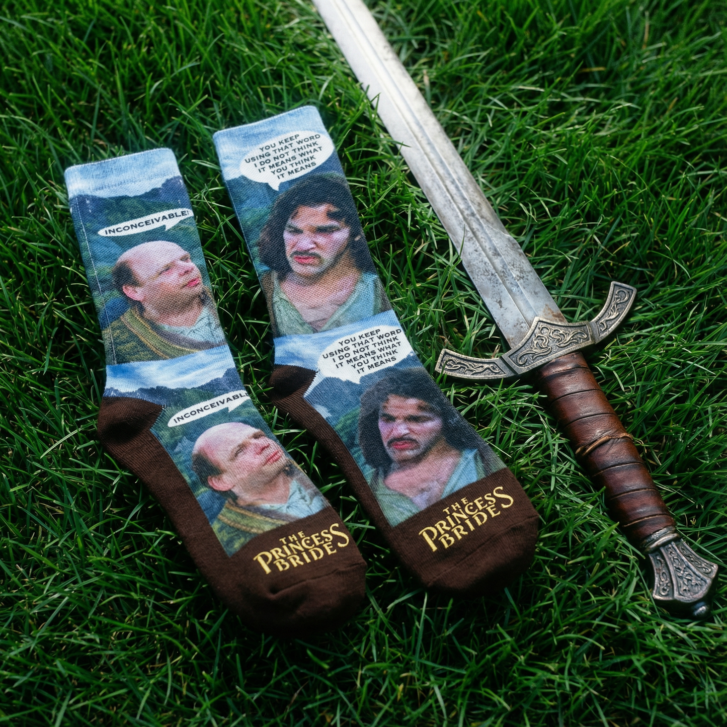 The Princess Bride Inconceivable Men's  Socks | Movie Quote Crew Socks