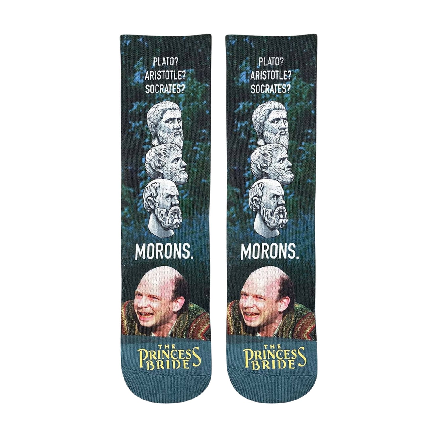 The Princess Bride “Morons” Women's  Socks in Green | Vizzini’s Quote Crew Socks