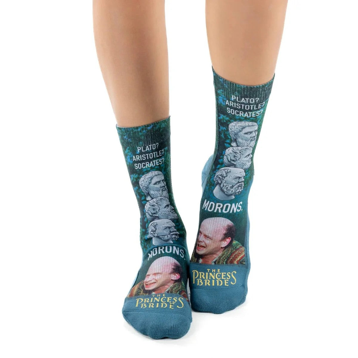 The Princess Bride “Morons” Women's  Socks in Green | Vizzini’s Quote Crew Socks
