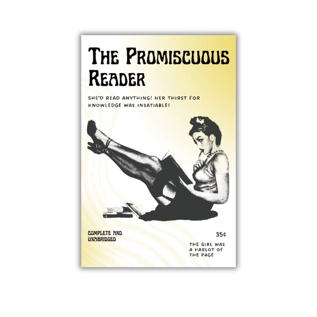 The Promiscuous Reader Glossy Die Cut Vinyl Sticker 1.96in x 2.95in