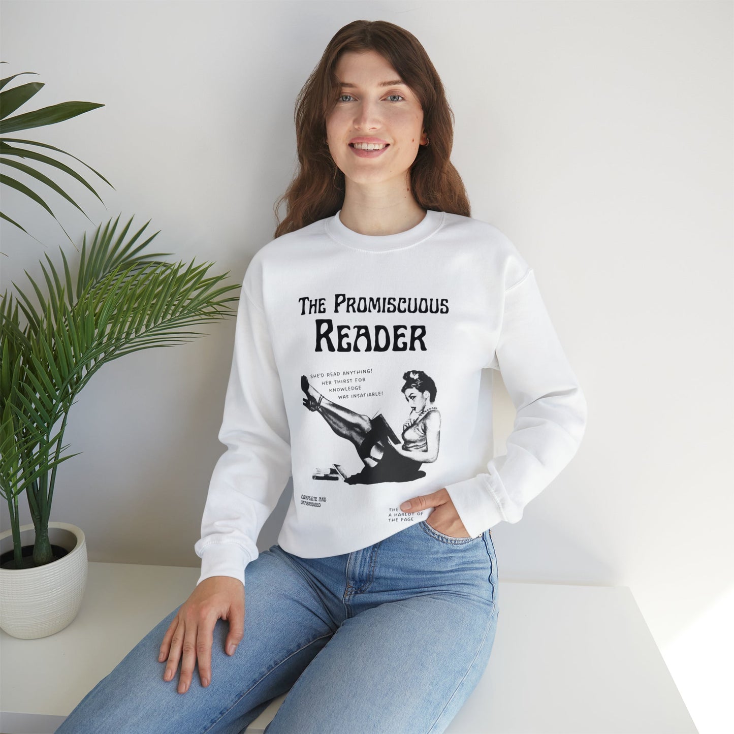 The Promiscuous Reader Unisex Heavy Blend™ Crewneck Sweatshirt Sizes SM-5XL | Plus Size Available