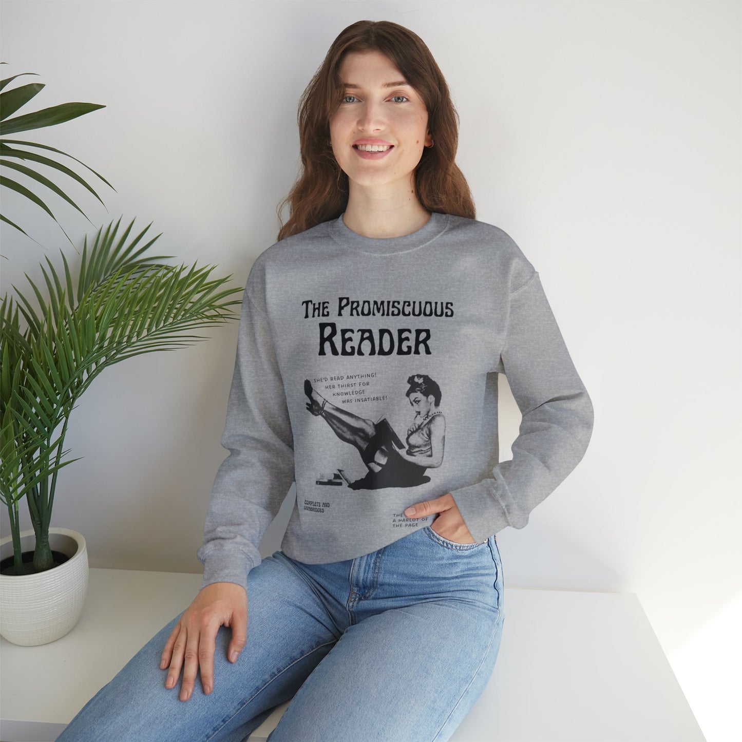 The Promiscuous Reader Unisex Heavy Blend™ Crewneck Sweatshirt Sizes SM-5XL | Plus Size Available