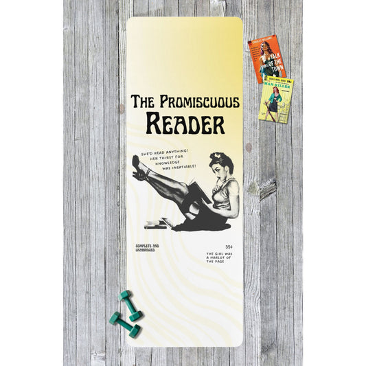 The Promiscuous Reader Yoga Mat | "Harlot of the Page!" Pinup Rubber Workout Mat
