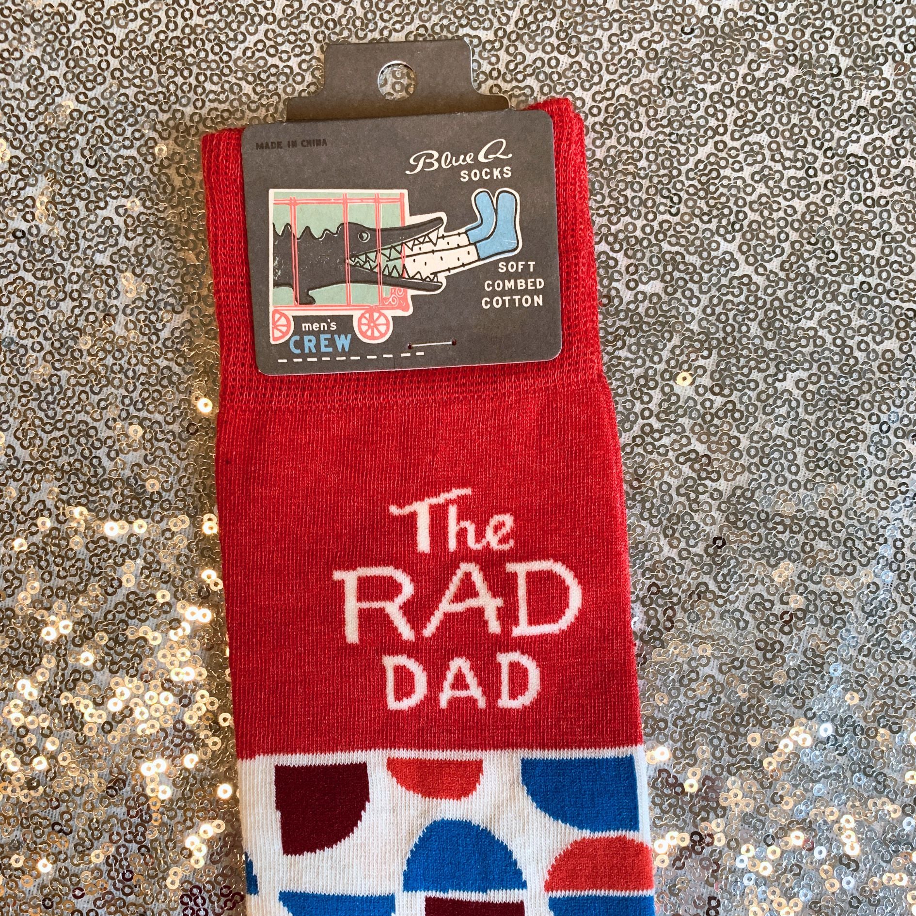 The Rad Dad Men's Crew Socks | Novelty Funny Socks | BlueQ at GetBullish