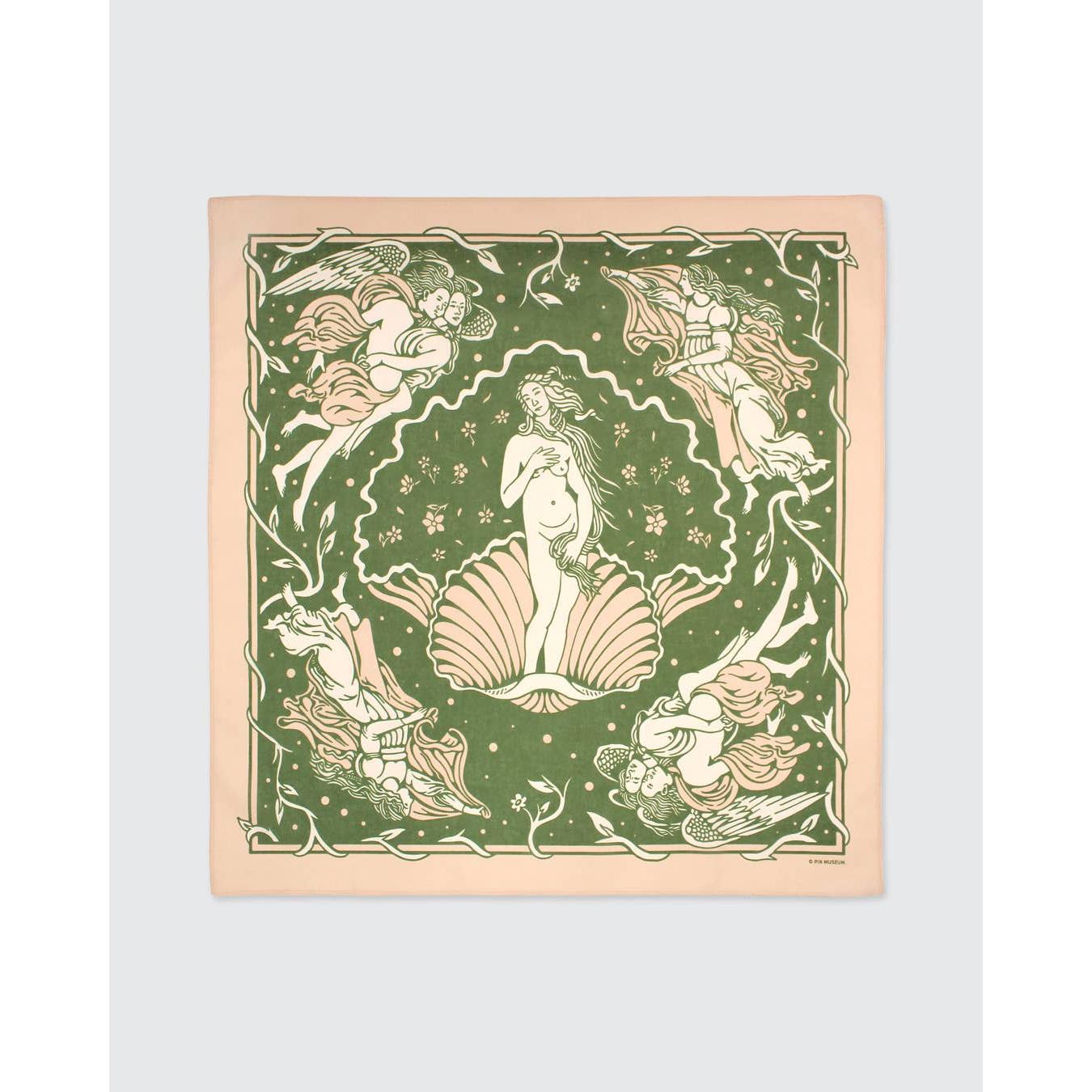 Decorative print bandana with a central figure surrounded by fairy-like creatures