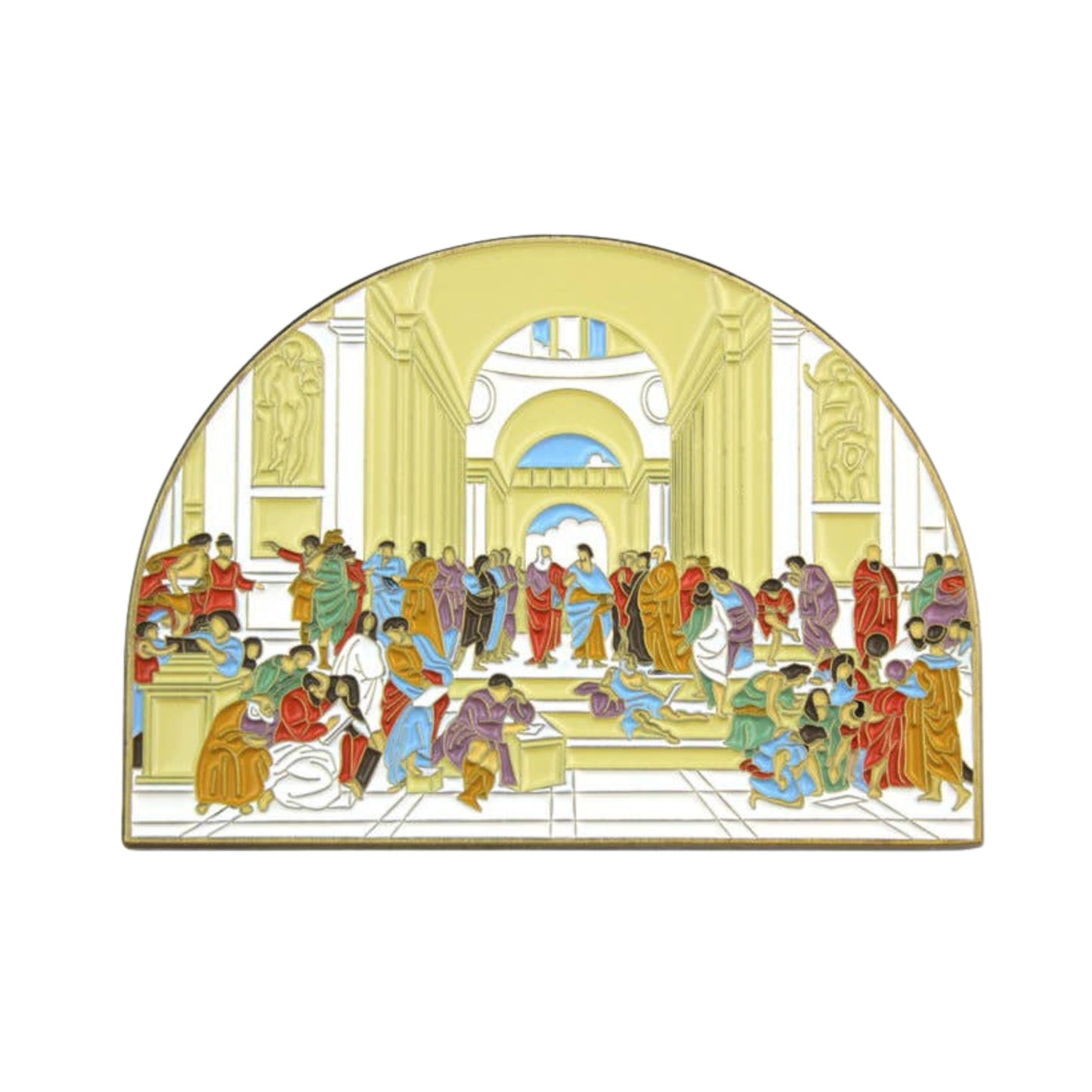 The School of Athens Enamel Pin by Raphael | Large Art Soft Lapel Pin | 2.75" x 2"